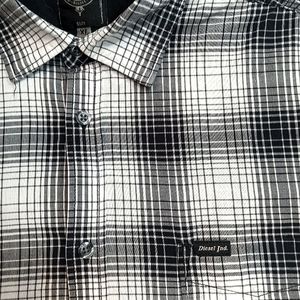 Diesel Short Sleeve Casual Button Up - XL Black & White Plaid